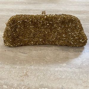 Gold beaded evening sequence party cocktail clutch/ purse special occasion
